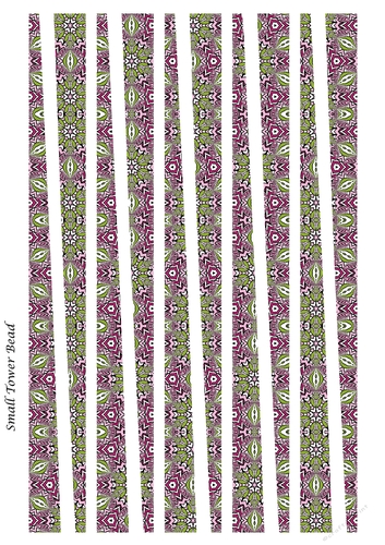 Small Tower Paper Beads Template Design #128