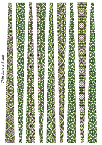 Small Oval Paper Beads Template Design #129