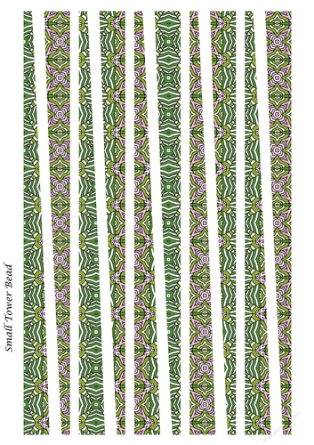 Small Tower Paper Beads Template Design #129