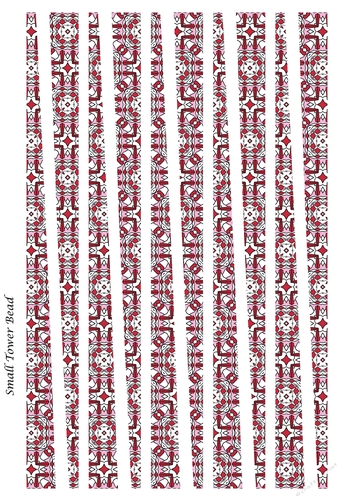 Small Tower Paper Beads Template Design #130