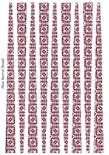 Small Oval Paper Beads Template Design #130