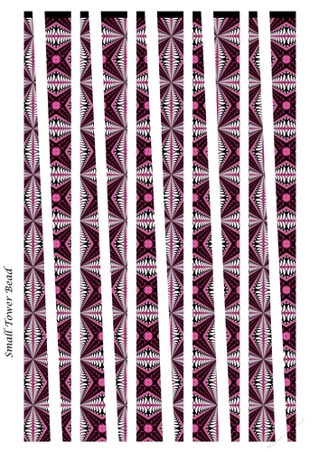 Small Tower Paper Beads Template Design #131