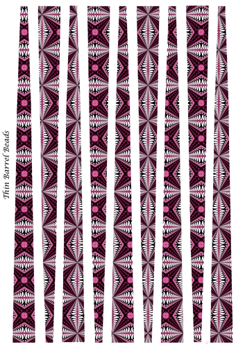 Small Oval Paper Beads Template Design #131