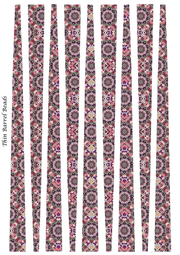 Small Oval Paper Beads Template Design #132