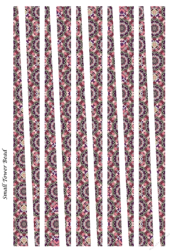 Small Tower Paper Beads Template Design #132
