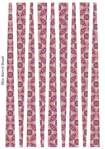 Small Oval Paper Beads Template Design #133