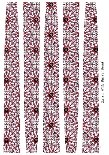 Extra Large Oval  Paper Beads Template Design #134