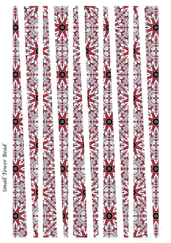 Small Tower Paper Beads Template Design #134