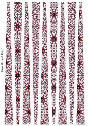 Small Oval Paper Beads Template Design #134