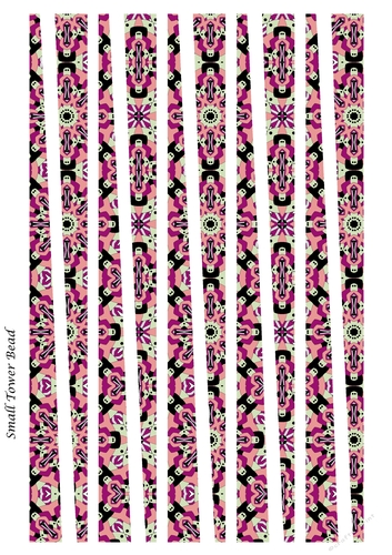 Small Tower Paper Beads Template Design #135