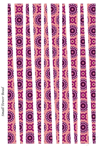 Small Tower Paper Beads Template Design #136
