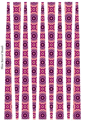 Small Oval Paper Beads Template Design #136