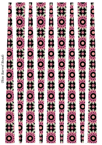 Small Oval Paper Beads Template Design #137