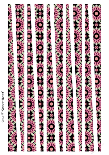 Small Tower Paper Beads Template Design #137