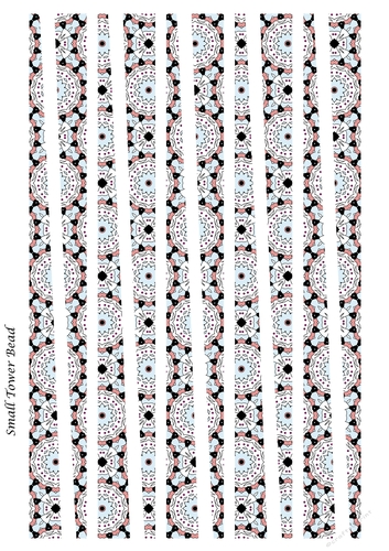 Small tower Paper Beads Template Design #138