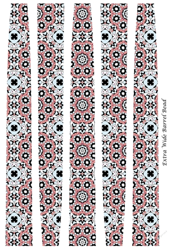 Extra Large Oval  Paper Beads Template Design #139