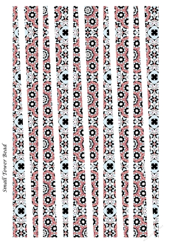 Small Tower Paper Beads Template Design #139