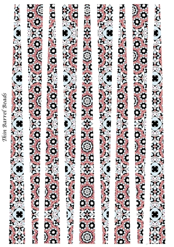Small Oval Paper Beads Template Design #139