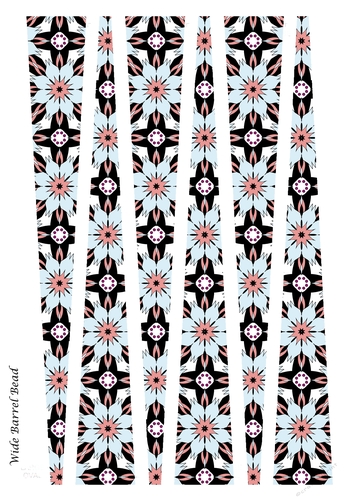 Large Oval Paper Beads Template Design #140