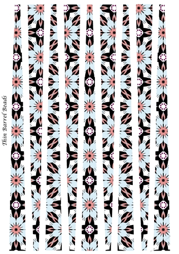 Small Oval Paper Beads Template Design #140