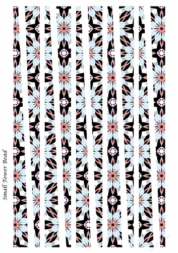 Small Tower Paper Beads Template Design #140