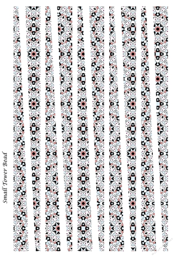 Small Tower Paper Beads Template Design #141