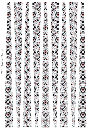 Small Oval Paper Beads Template Design #141