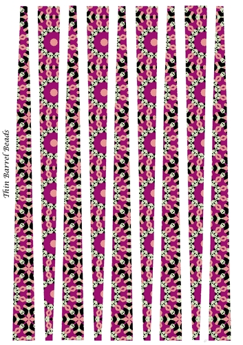 Small Oval Paper Beads Template Design #142