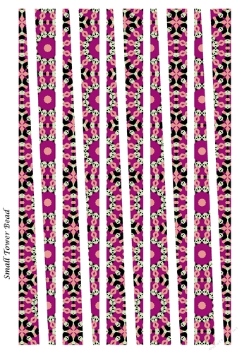 Small Tower Paper Beads Template Design #142