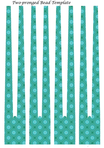 Two-pronged Double barrel-shaped Paper Beads Design #2