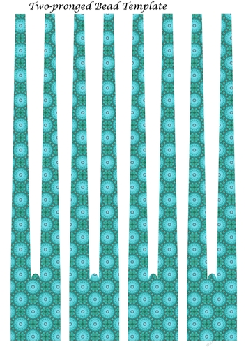 Two-pronged Double barrel-shaped Paper Beads Design #1