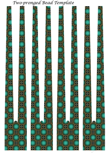 Two-pronged barrel Shaped Paper Beads Template Design #03
