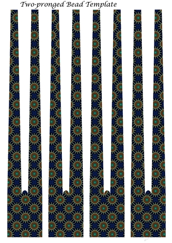 Two-pronged barrel Shaped Paper Beads Template Design #04