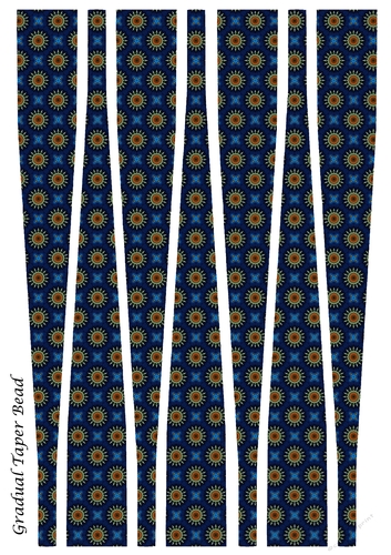 Gradual Taper Barrel Paper Beads Template Design #05