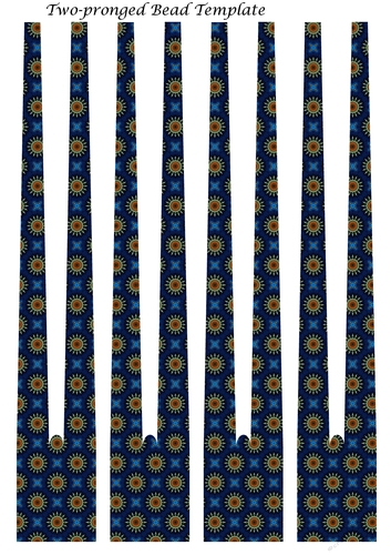 Two-Pronged Barrel Paper Beads Template Design #05