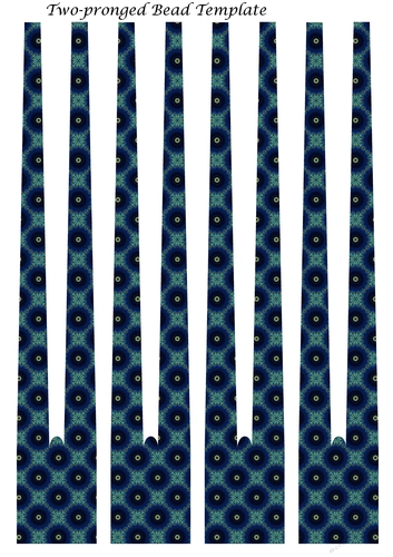 Two-Pronged Barrel Paper Beads Template Design #06