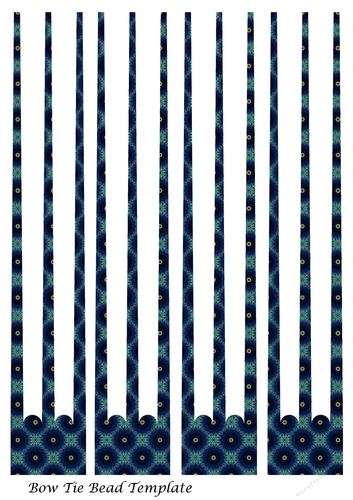 Three-Pronged Bow-Shaped Paper Beads Template Design #06