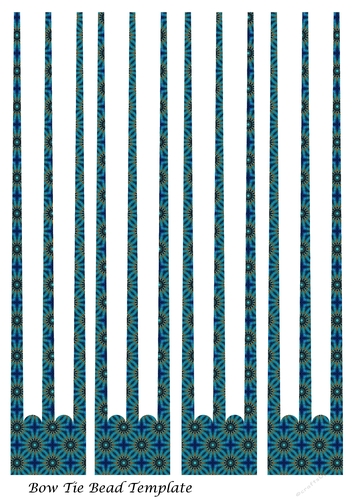 Three-Pronged Bow-Shaped Paper Beads Template Design #07