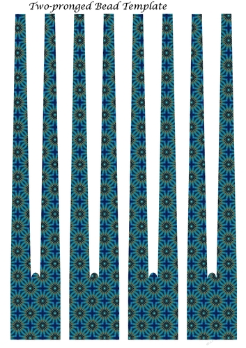Two-Pronged Barrel-Shaped Paper Beads Template Design #07