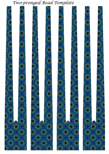 Two-Pronged Barrel-Shaped Paper Beads Template Design #08
