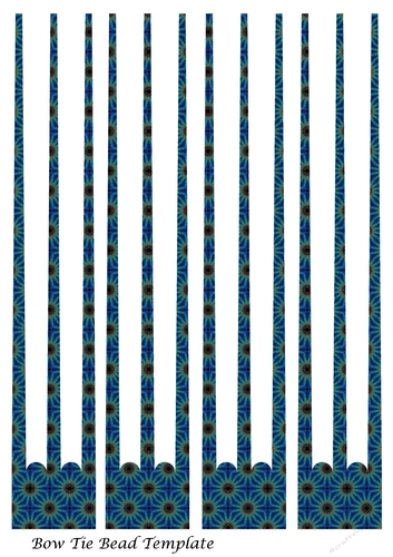 Three-Pronged Bow-Shaped Paper Beads Template Design #08