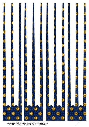 Three-Pronged Bow-Shaped Paper Beads Template Design #09