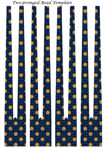 Two-Pronged Barrel Paper Beads Template Design #09