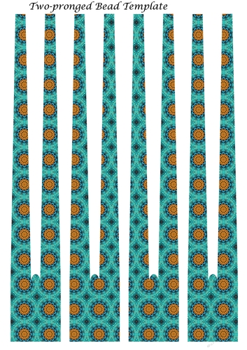 Two-Pronged Barrel-Shaped Paper Beads Template Design #11