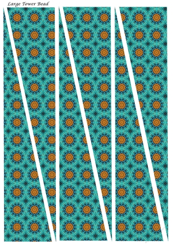 Large Tower Paper Beads Template Design #11