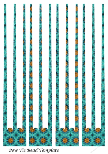 Three-Pronged Bow-Shaped Paper Beads Template Design #11