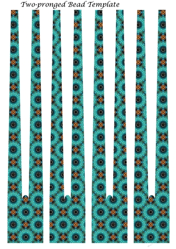 Two-Pronged Paper Beads Template Design #12