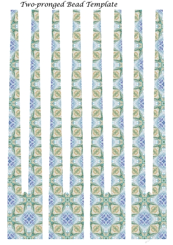 Double Barrelled Two-Prong Paper Beads Template Design #14