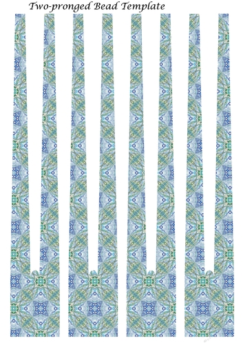 Double Barrelled Two-Prong Paper Beads Template Design #15