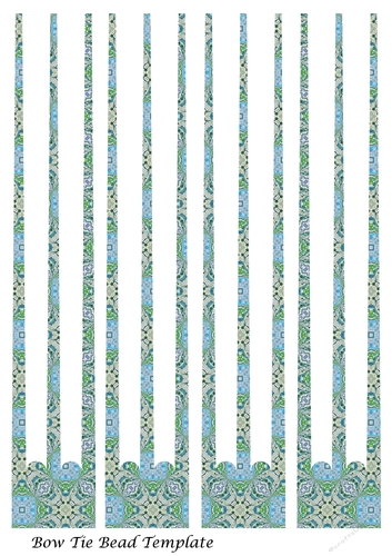 Bow-Tie Shaped Three-Pronged Taper Paper Beads Template Design #17